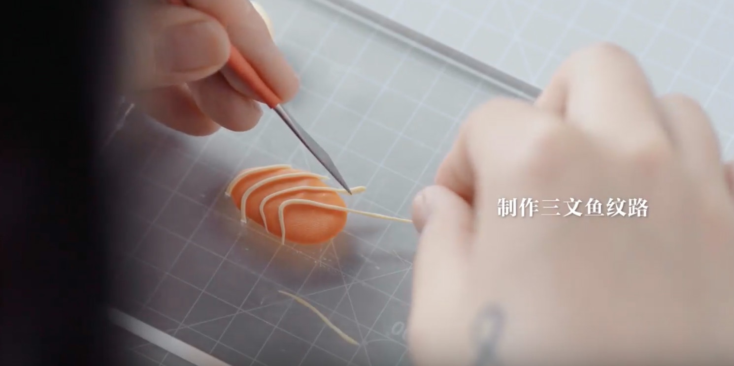 软陶寿司耳钉制作教程图片